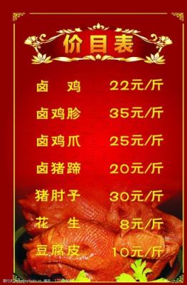 卤片的价格（卤味价格）